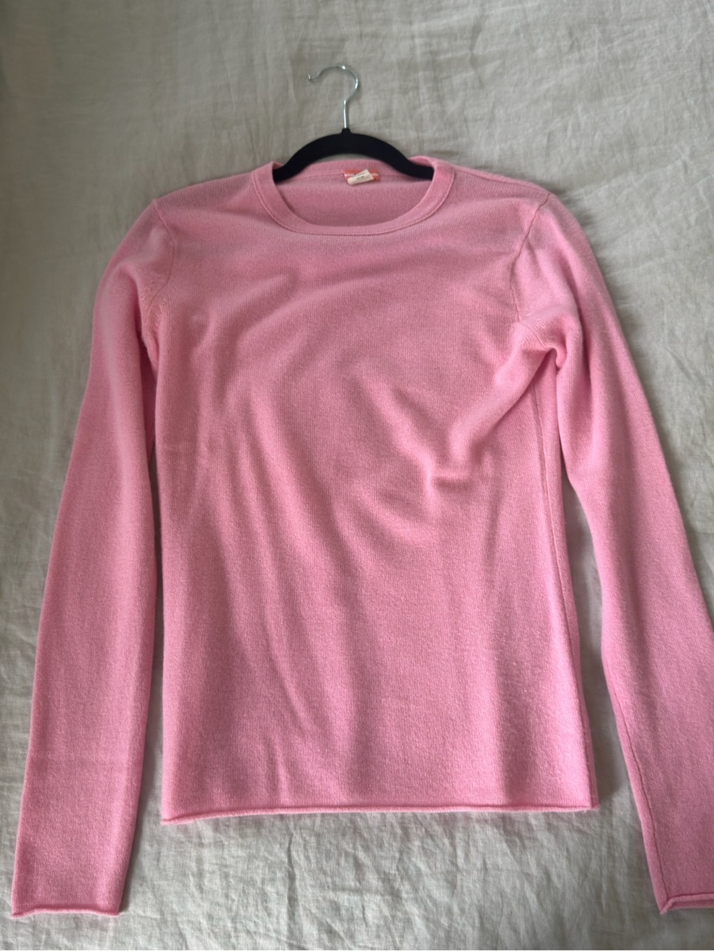 J. Crew Soft Pink Long-Sleeve Cashmere Crewneck Tee